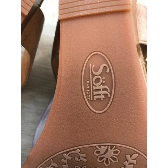 Sofft Verdi Women's Sandal Brown Leather 11 Wedge Ankle Strap Slingback Shoes - Picture 7 of 11